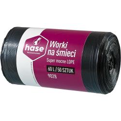 Hase worki na śmieci LDPE 60L 50szt. 9028 czarne